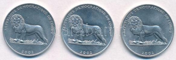 Kongói Demokratikus Köztársaság 2002. 50c Al "Zsiráf" + 50c Al "Gorilla" + 50c A...