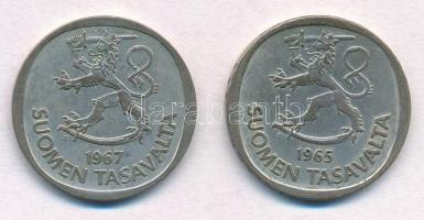 Finnország 1965S-1967S 1M Ag (2x) T:2,2- patina
Finland 1965S-1967S 1 Markka Ag (2x) C:XF,VF patina
