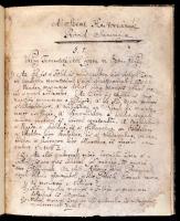 cca 1750 Kézírással írt füzet: A Szent Históriának rövid summája. Kb 100 beírt oldal, későbbi félvászon kötésben.