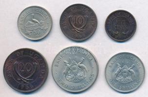 Uganda 1966. 5c-2Sh (6xklf) forgalmi sor T:2
Uganda 1966. 5 Cents - 2 Shillings (6xdiff) coin set C...