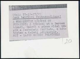 cca 1970 Budapest, a megszépült Rákóczi út, MTI sajtófotó (Lajos György), hátulján feliratozva, 12×9...