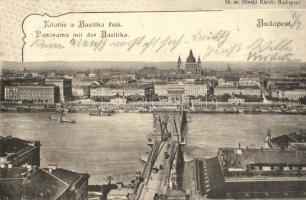 1901 Budapest, Lánchíd, kilátás a Bazilika felé, Divald Károly 18. (EK)