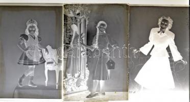 cca 1950 Fotó-GRÁF egri műtermében készült felvételek, 13 db üveglemez negatív, 10x15 cm