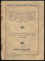 cca 1920 Fürst J. és Társa árjegyzék, a borítója hiányos, az elülső borító hiányzik, 68 p.
