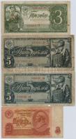 Szovjetunió 1938-1961. 9db-os vegyes bankjegy tétel, közte 1938. 3R + 5R T:III,III- Soviet Union 1938-1961. 9pcs of banknotes, including 1938. 3 Rubles + 5 Rubles C:F,VG