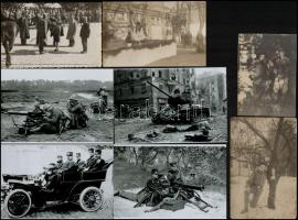 Különböző korokból 13 db vintage katonai fotó + 4 db mai nagyítás, 9x13 cm és 10x15 cm között