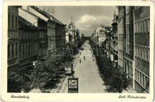 Szombathely, Széll Kálmán utca, villamos, reklámoszlop (EK)