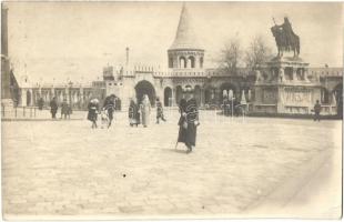 1917 Budapest I. Halászbástya, Szent István szobor. photo