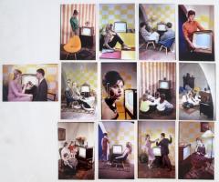 cca 1965 Reklámfotók a TV-ről, 13 db vintage negatív + az ezekről készült mai nagyítások, Kotnyek An...