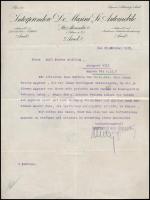 1923 Arad, az Automobil és Gépkereskedelmi Vállalat / Interprindere de maşini şi automobile hivatalos levél díszes fejléccel
