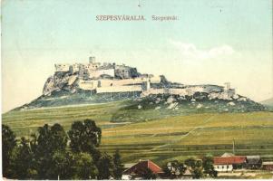 Szepesváralja, Spisské Podhradie; Zipser Schloss / Szepes vára. Kiadja Feitzinger Ede No. 430. 1908/18. / Spissky hrad / castle ruins (apró lyuk / tiny hole)