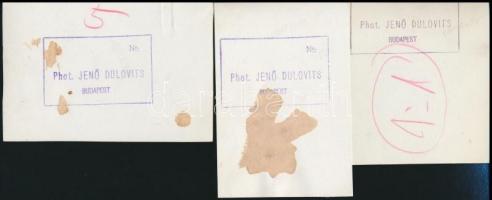 cca 1939 Dulovits Jenő (1903-1972) budapesti fotóművész hagyatékából 3 db pecséttel jelzett vintage ...