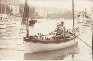 ~1905 Abbazia, couple in a sailing boat. photo (Rb)