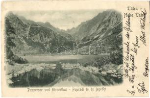 1900 Tátra, Poprádi-tó, Jégvölgy / Poppersee, Eisseethal / Popradské pleso, Ladovy stít / lake, valley (EK)