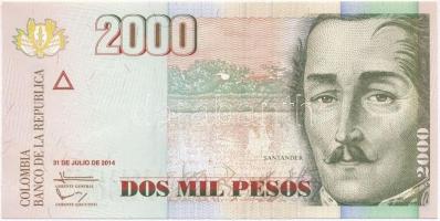 Kolumbia 2014. 2000P T:I Colombia 2014. 2000 Pesos C:UNC