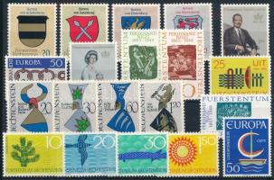 Liechtenstein 1965-1966 4 db klf sor + 5 db bélyeg, Liechtenstein 1965-1966 4 sets + 5 stamps