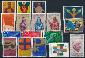 Liechtenstein 1966-1968 4 sets + 4 stamps, Liechtenstein 1966-1968 4 db klf sor + 4 db bélyeg