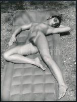 cca 1972 Ruha alatt mi rejtőzik? - 3 db vintage fotó + 4 db vintage negatív (24x36 mm), (a negatívok...