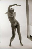 cca 1972 Tornász lányok partiban, szolidan erotikus felvételek, 3 db vintage fotó, + 4 db vintage ne...