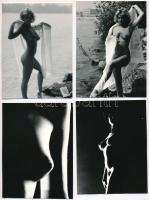 cca 1983 Menesdorfer Lajos (1941-2005) budapesti fotóművész hagyatékából 2 db jelzett vintage fotó + 2 db jelzés nélküli vintage fotó (9x12 cm) + 5 db vintage negatív, 6x6 cm, (a negatívok és a pozitív képek között nincs összefüggés)