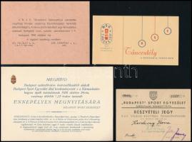 cca 1926-1942 5 db különféle BSE meghívó