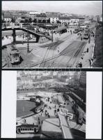 1990 Budapest, Moszkva téri átépítés, 15 db vintage negatív (24x36 mm) + 3 db mai nagyítás (cca 1960), 10x15 cm