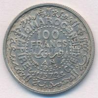 Marokkó 1953. 100Fr Ag T:2 Morocco 1953. 100 Francs Ag C:XF Krause Y#52