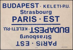 Bp. Keleti-Strasbourg-Párizs vasúti iránytábla