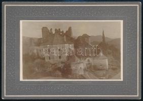 cca 1900 A szklabinyi vár/Sklabinský hrad, fotó, hátulján feliratozva, kartonra ragasztva, 6×10,5 cm