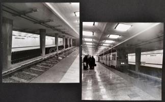 cca 1973 Budapest, a kisföldalatti hosszabbítása, fényképes összeállítás részben újra előhívott régi...