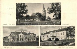 Újszász, Vasútállomás, Báró Orczy régi kastélya, római katolikus templom (EK)