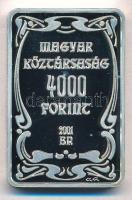 2001. 4000Ft Ag "100 éves a gödöllői művésztelep" T:PP