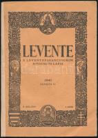 1941 Levente. A Leventeparancsnokok hivatalos lapja, 1941. január 15. II. évf. 1. szám. Papírkötésben, javított gerinccel.