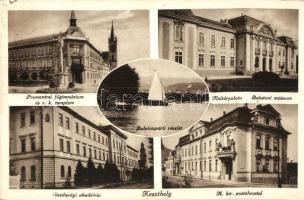 Keszthely, Premontrei főgimnázium, Gazdasági akadémia, M. kir. postahivatal, Kultúrpalota, Balatoni múzeum