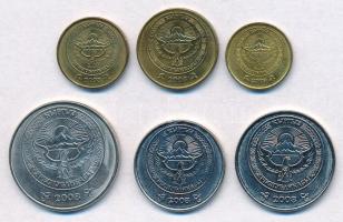 Kirgizisztán 2008. 1t-5S (6xklf) forgalmi sor T:1- Kygyzstan 2008. 1 Tyiyn - 5 Som (6xdiff) coin set C:AU