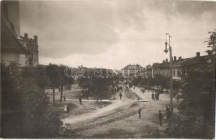 1912 Podolin, Podolínec (Szepes, Zips); Fő tér, templom és harangtorony a bal szélen / main square, church and bell tower on the left side. photo