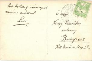 1912 Podolin, Podolínec (Szepes, Zips); Fő tér, templom és harangtorony a bal szélen / main square, ...