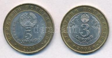 Tádzsikisztán 2004. 3S "A Köztársaság 80. évfordulója" + 5S "Az alkotmány 10. évfordu...