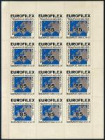 1985 Eurofilex bélyegkiállítás öntapadós levélzáró kisív