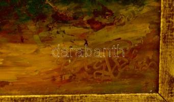 Olvashatatlan jelzéssel: Virág csendélet, olaj, farost, keretben, 43,5×36,5 cm