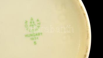 Hollóházi porcelán retró virágmintás váza, matricás, jelzett, hibátlan, m: 22 cm