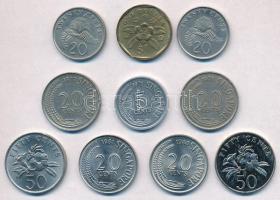 Szingapúr 1971-1995. 5c-1$ (10xklf) T:1-,2
Singapore 1971-1995. 5 Cents - 1 Dollar (10xdiff) C:AU,X...