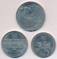 Szovjetunió 1987. 3R + 5R + 1990. 5R T:2 ph. Soviet Union 1987. 3 Rubles + 5 Rubles + 1990. 5 Rubles C:XF edge error