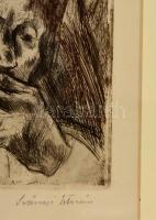 Szőnyi István (1894-1960): Arcok, rézkarc, papír, jelzett,  paszpartuban, üvegezett fa keretben, 33,...