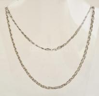 Ezüst(Ag) háromszálas fonott nyaklánc, jelzett, h: 51 cm, nettó: 13,6 g