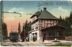 1917 Tátraszéplak, Tatranska Polianka, Westerheim; Villamos vasúti állomás Poprád felé / tramway station (EK)