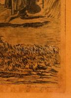 Olvashatatlan jelzéssel: Kendertilolók, rézkarc, papír, üvegezett fa keretben, 25×32,5 cm