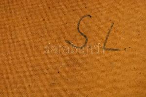 Sárkány Lóránd (1904-1973): Francia kisváros II., olaj, farost, hátulján jelzett, 69×61 cm