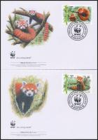 WWF: Vörös panda sor 4 db FDC-n WWF: Red panda set 4 FDC