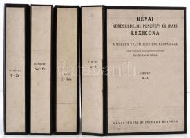 Révai kereskedelmi, pénzügyi és ipari lexikona. Szerk.: Schack Béla. 1-4. köt. Bp., 1929-1931, Révai. Későbbi vászonkötésben, jó állapotban.